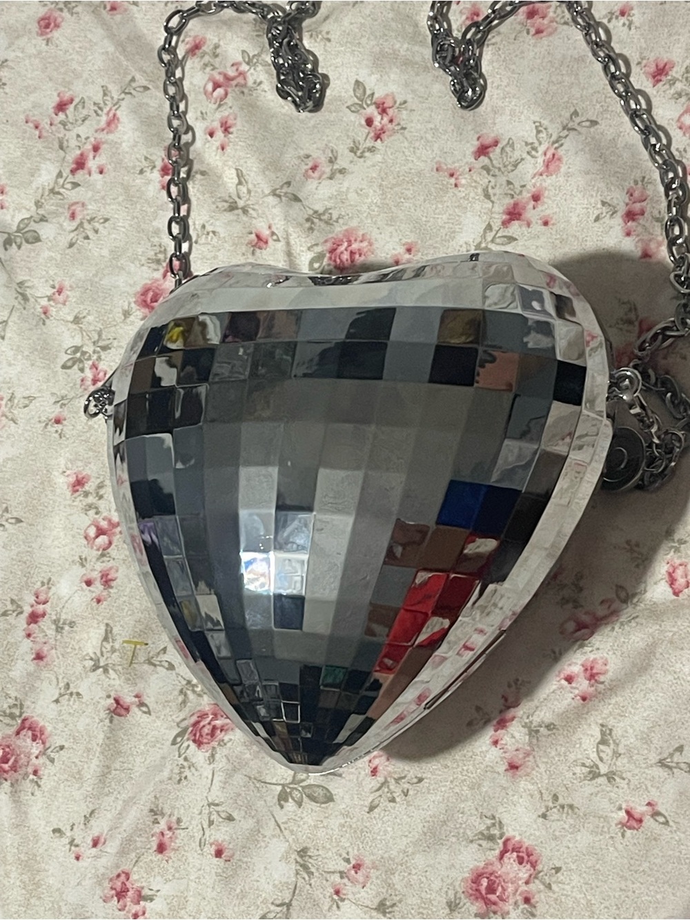 Kate Spade Disco Heart Crossbody Bag – Silver Mirror Heart Purse